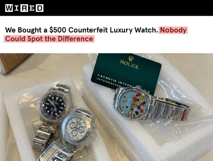 Подделки Rolex прошли проверку самим Rolex: журналисты принесли в фирменный магазин три китайские