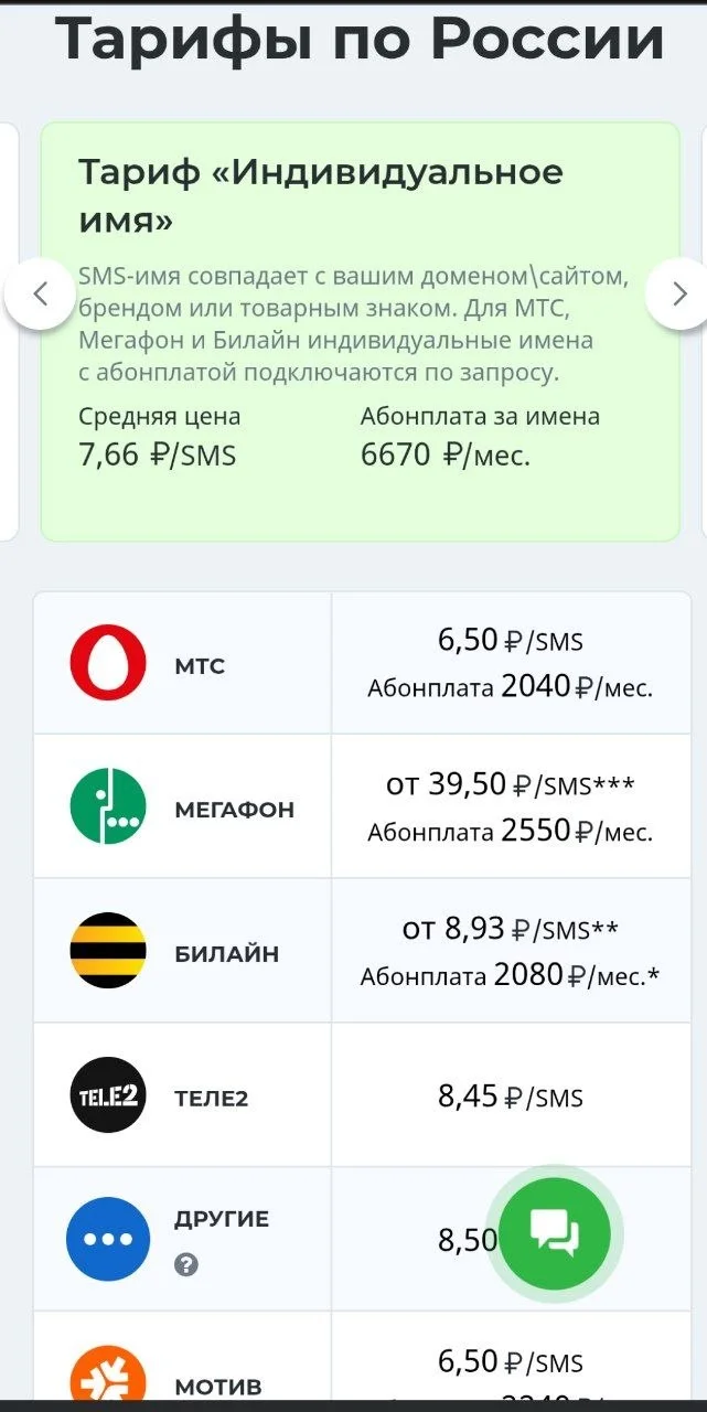 На смс цены конечно жесть