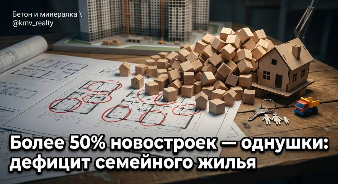 Более 50% новостроек — однушки: дефицит семейного жилья
