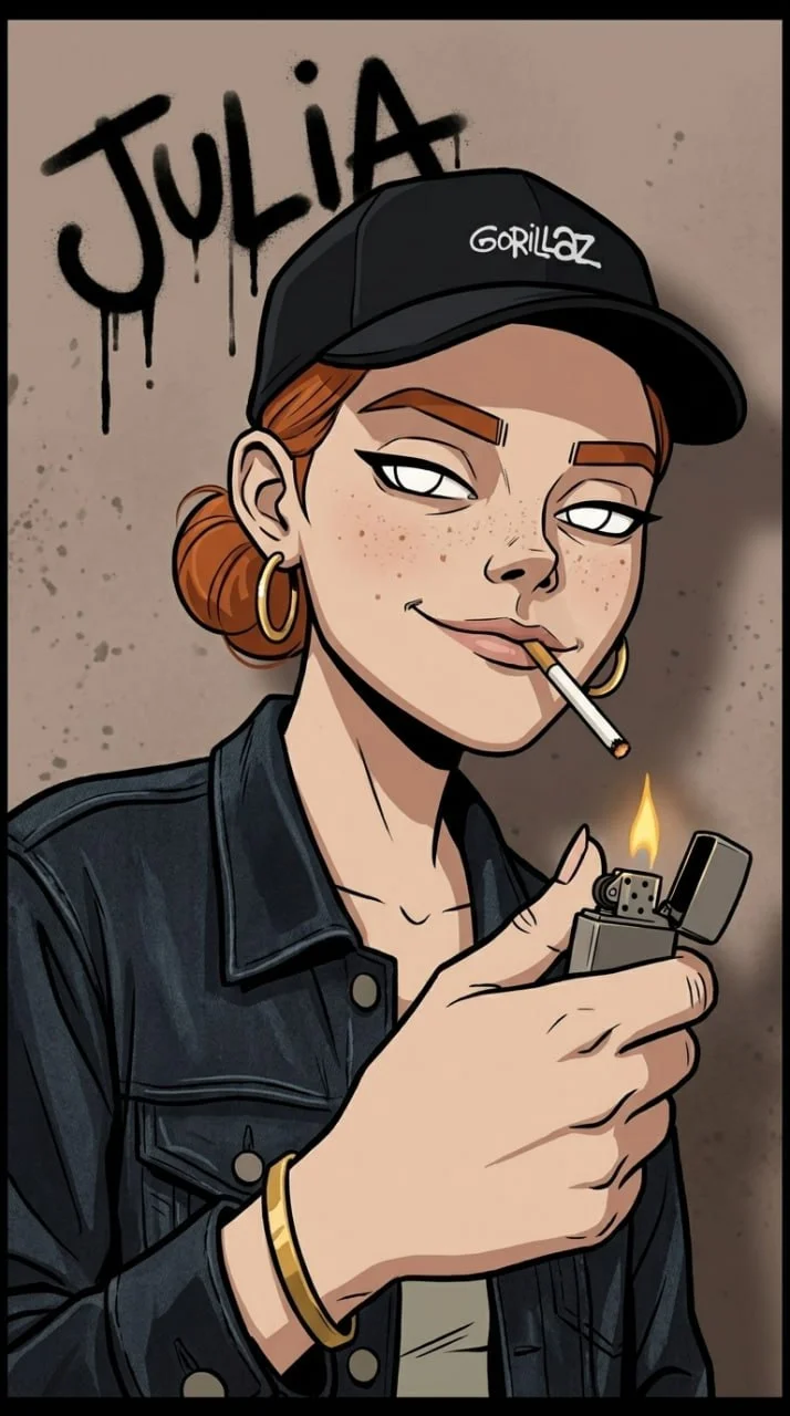 🚬 Иллюстрация в стиле Gorillaz