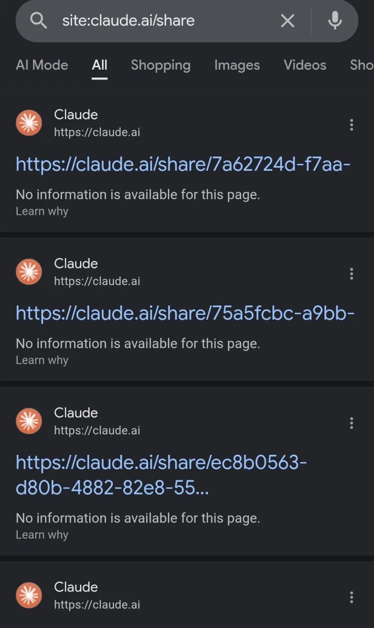 Вы можете просматривать разговоры людей c Claude