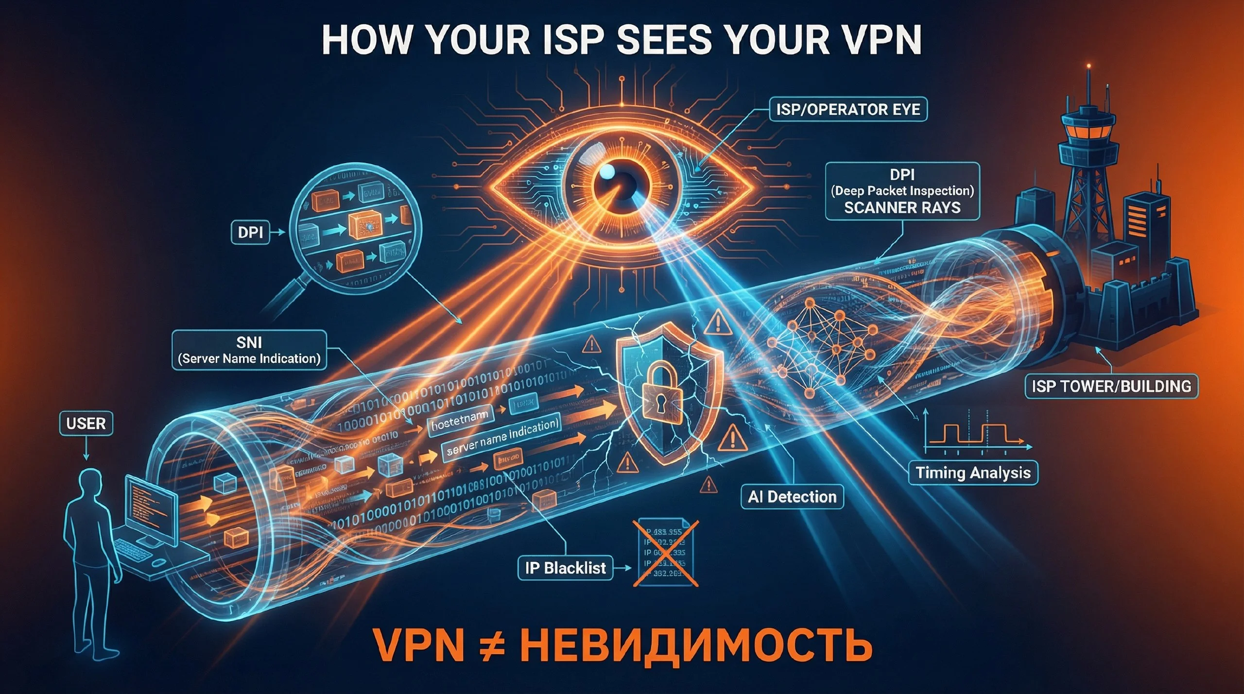 📡 VPN ≠ невидимость: как провайдер видит ваш туннель