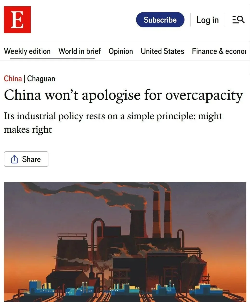 Журнал The Economist требует от Китая извиниться за экономическое превосходство над Западом