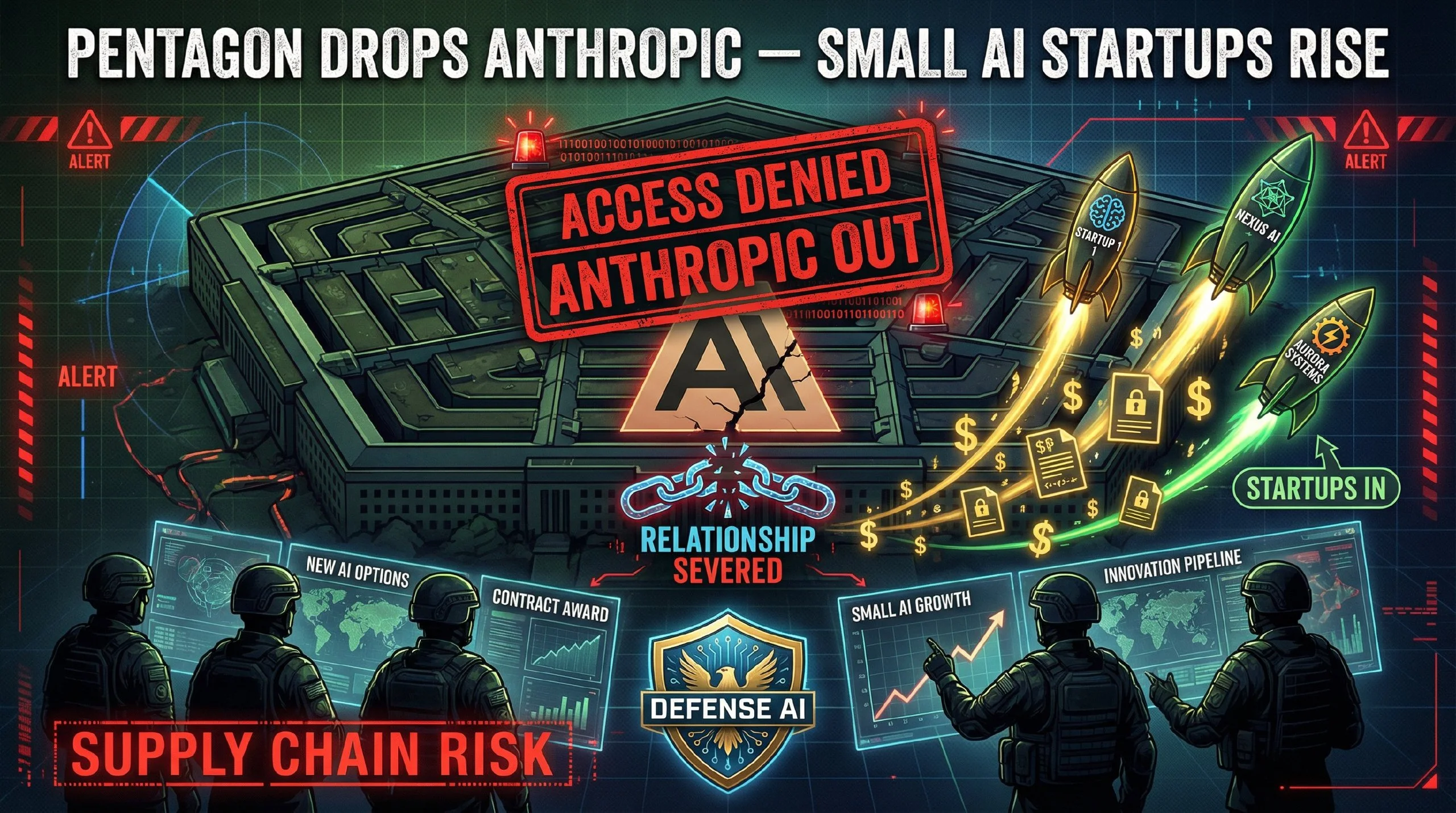 🔴 Пентагон выкинул Anthropic — маленькие AI-стартапы получают контракты