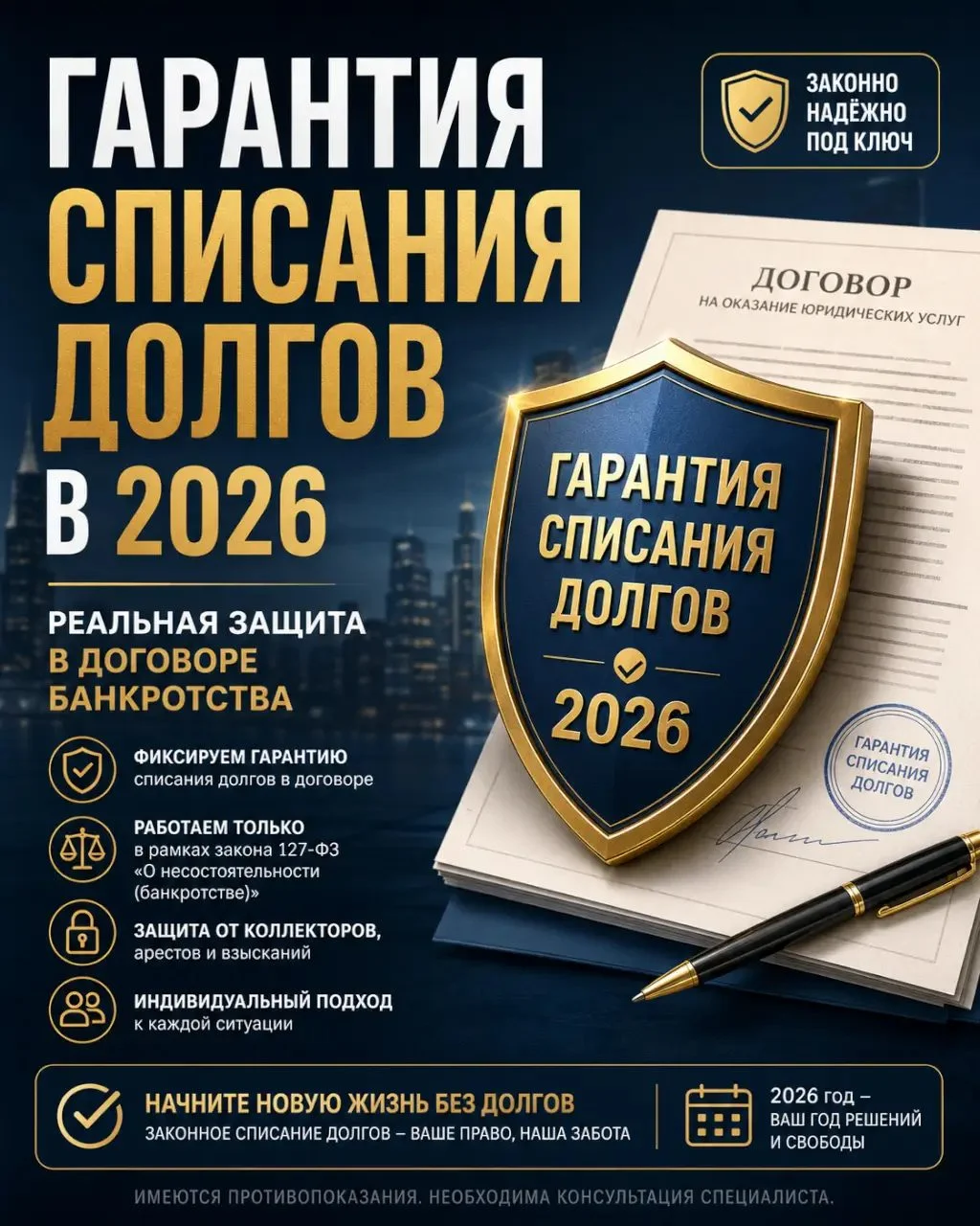 Гарантия списания долгов в договоре на банкротство — это реально?