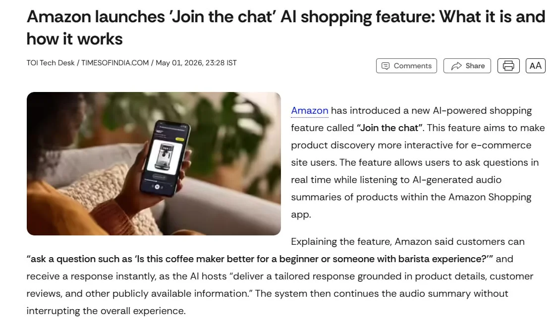 🤖 Amazon убирает скролл: теперь товар можно просто «спросить»