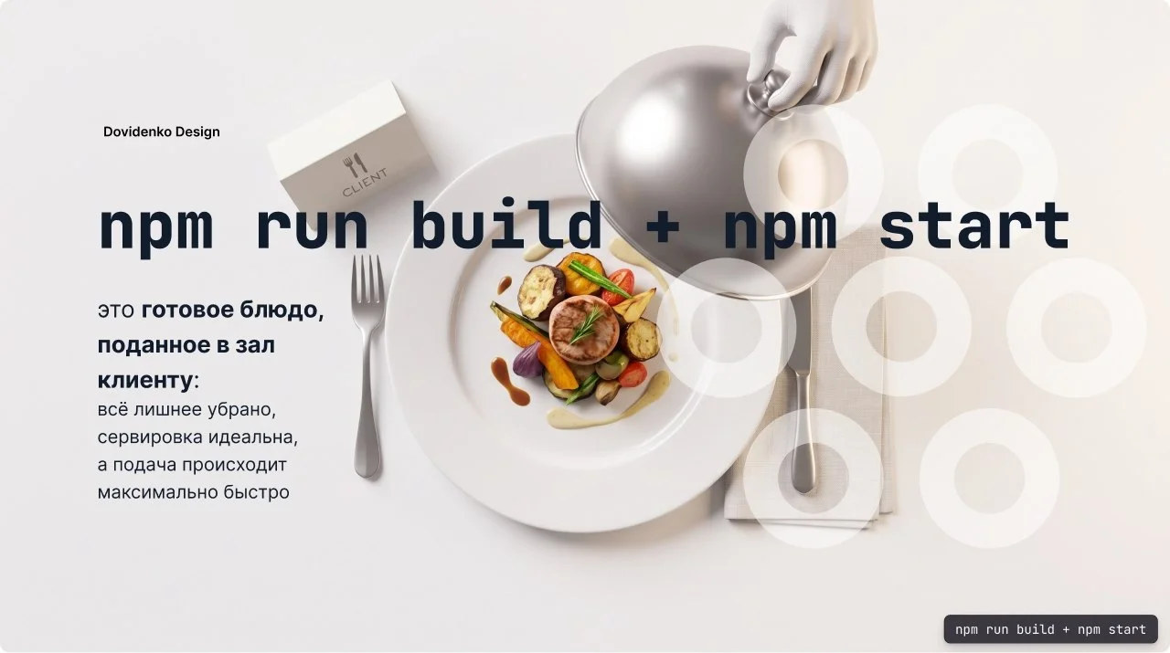 Главное отличие между Режимом разработки (npm run dev) и Режимом продакшна (npm run build + npm