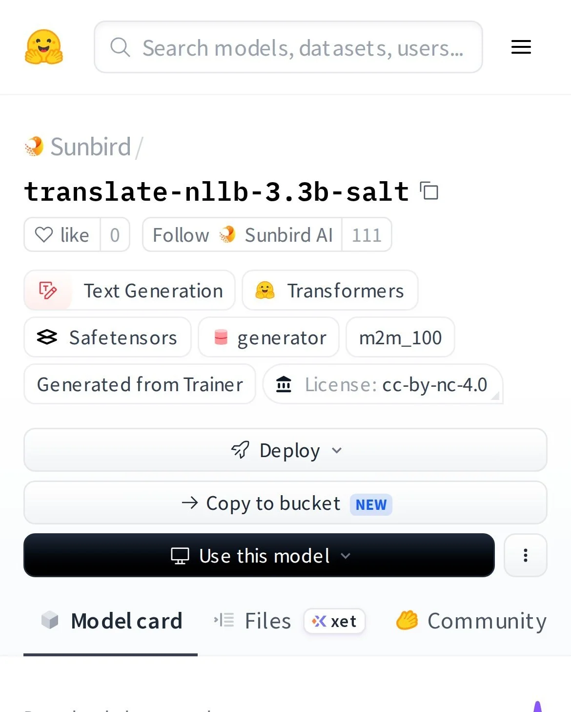 На Hugging Face появилась локальная версия NLLB 3.3B, которая поддерживает около 200 языков и может