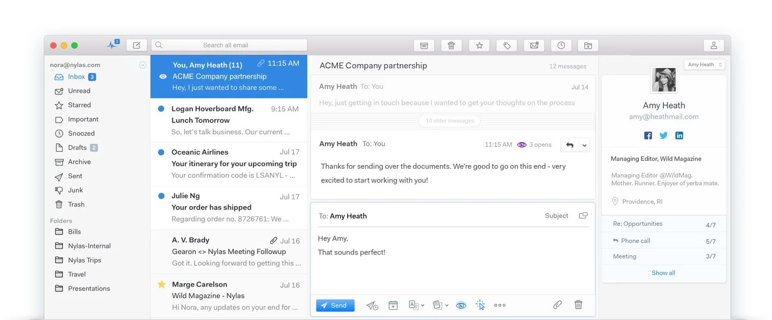 Mailspring — быстрый и полностью открытый почтовый клиент для Mac, Windows и Linux, предназначенный