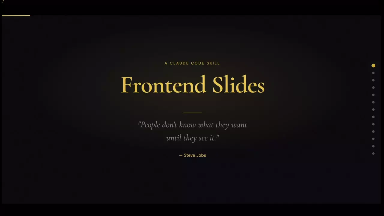 Навык frontend-slides для ии набрал