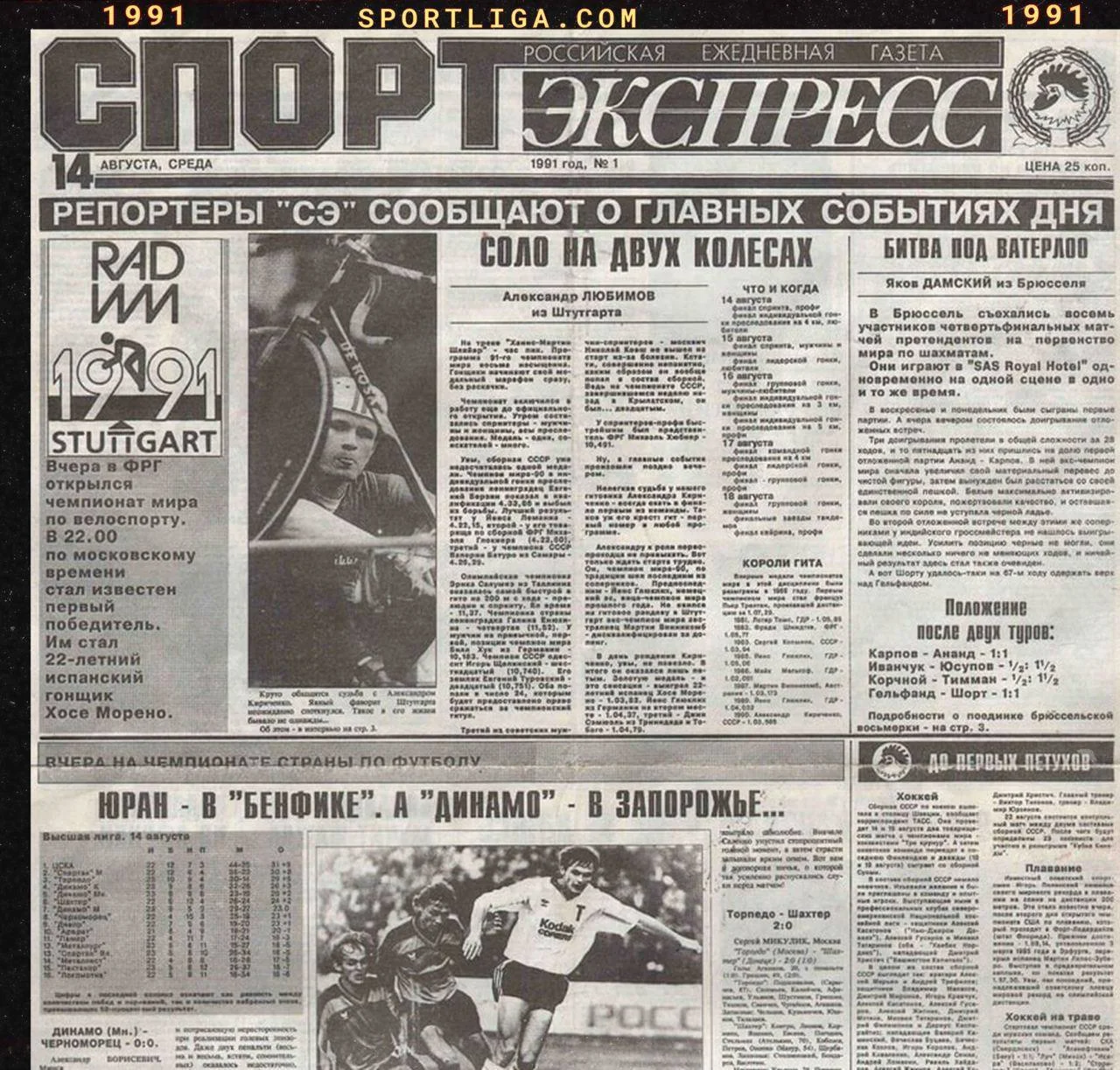 Ровно 35 лет назад вышел первый номер российской спортивной газеты Спорт-экспресс 👀