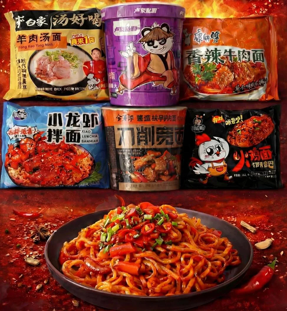 Китайский дошик  Для любителей китайской лапши:  - Набор из 8 вкусов  - Стеклянная по-сычуаньски