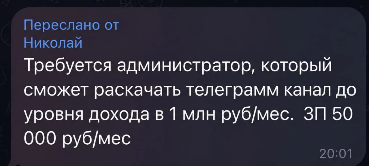 Я бы такого тоже нанял, только не ясно - кто вкладывает в раскачку? :) Тоже администратор?