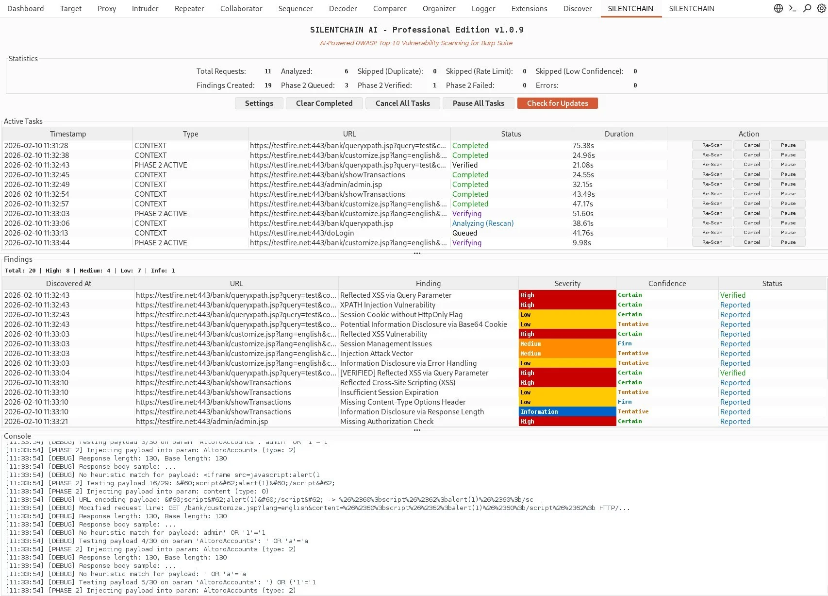 SILENTCHAIN - расширение для Burp Suite, использующее искусственный интеллект для пассивного