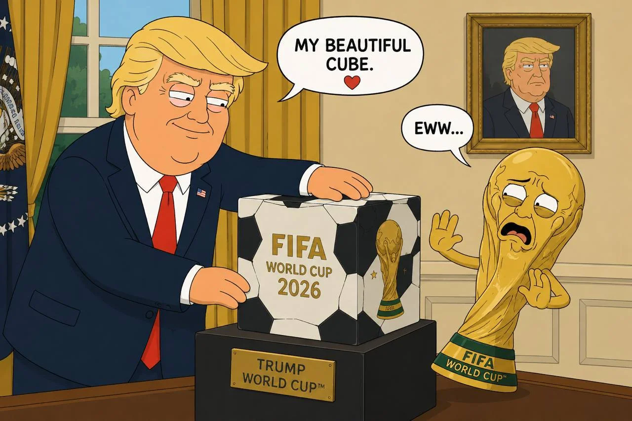 Видели там Трамп потрогал кубок чемпионата мира по футболу?