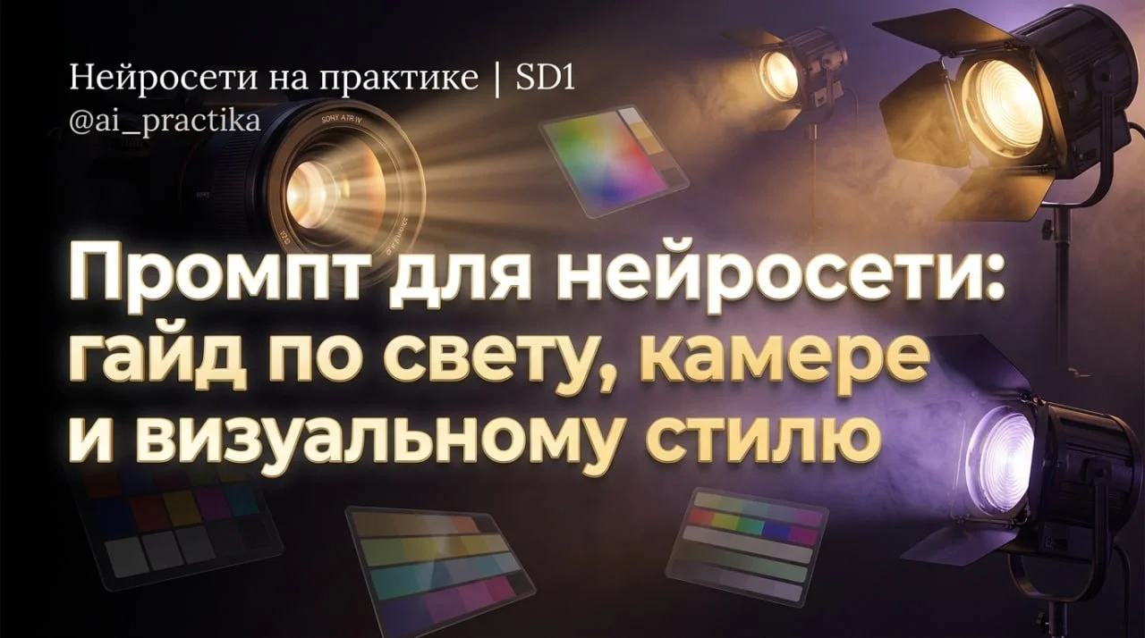 Промпт для нейросети: гайд по свету, камере и визуальному стилю