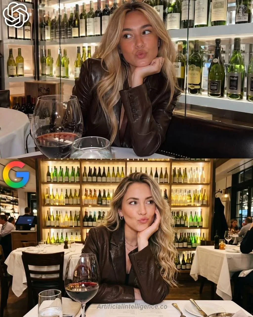 Вот еще сравнение Бананы с chatGPT приехали. Красивое и там и там. Девушки :)