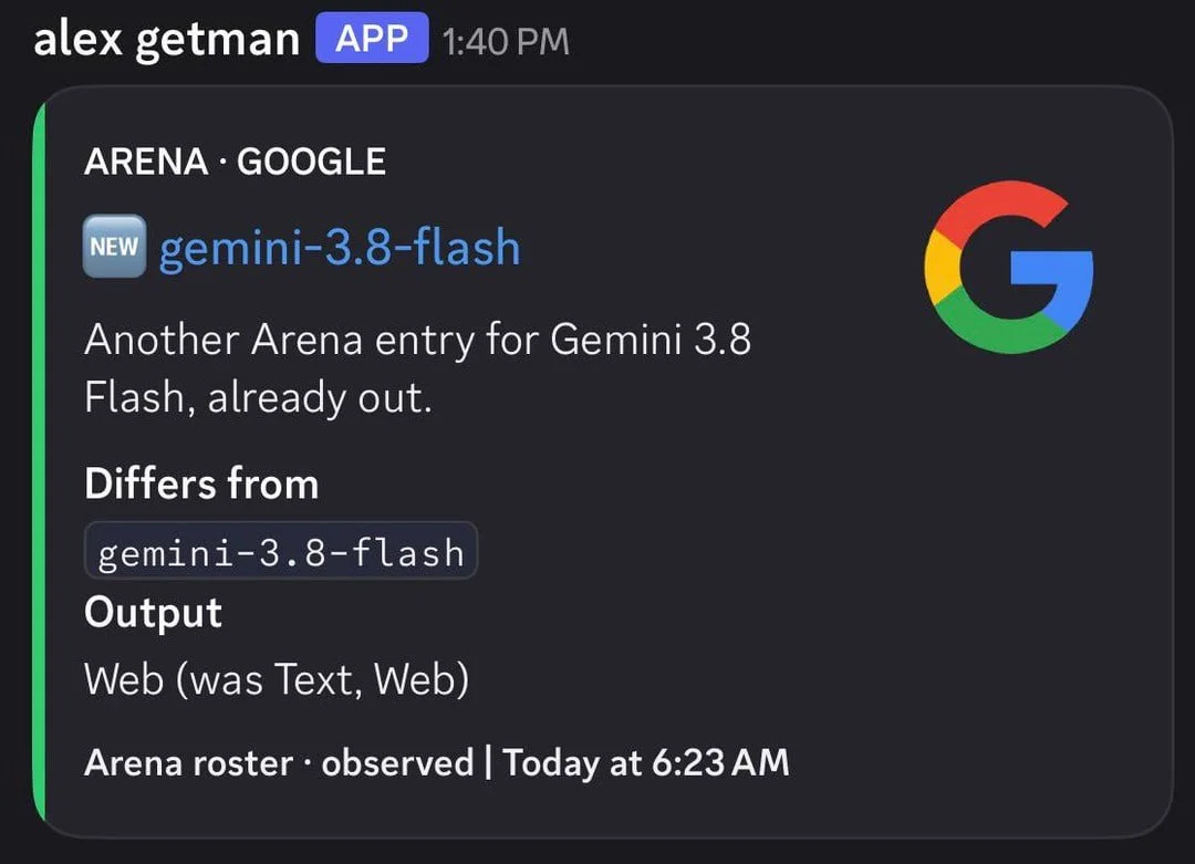 Gemini 3.8 Flash снова появился на Arena