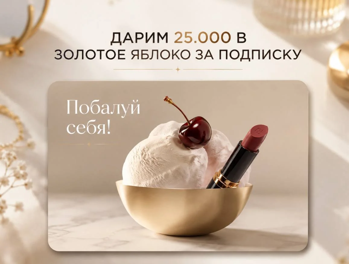 Дарим 25.000₽ в золотое яблоко или на карту!