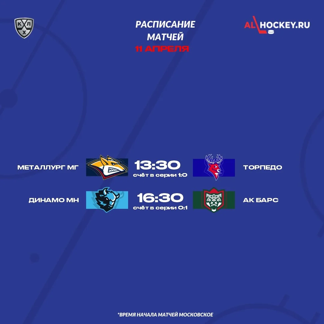 🗓 Расписание матчей игрового дня в Кубке Гагарина-2026 🏆