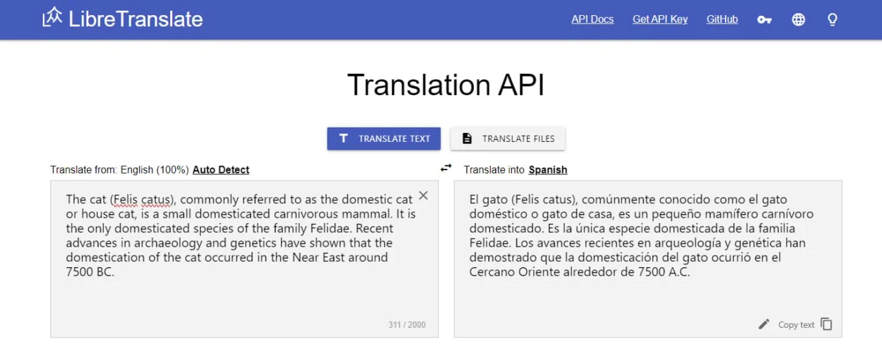LibreTranslate — бесплатный и открытый API машинного перевода
