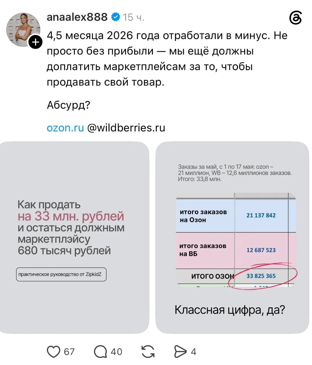 Не просто без прибыли — мы ещё должны заплатить маркетплейсам за то, чтобы продавать свой товар