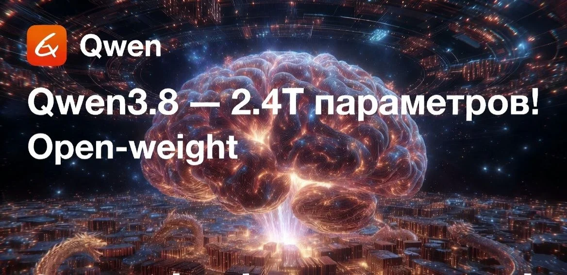 ⚡️ Qwen 3.8 — 2.4 ТРИЛЛИОНА параметров, open-weight, уже можно тестить