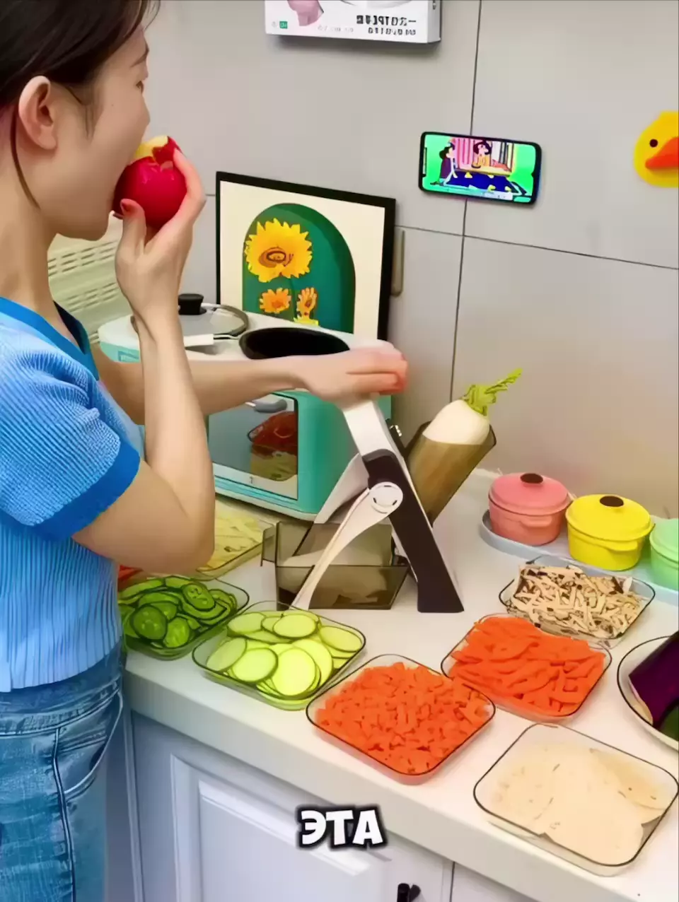 🥗ОВОЩЕРЕЗКА С КОНТЕЙНЕРОМ 24 В 1 - быстро режет овощи и фрукты слайсами, стрипсами, кубиками и