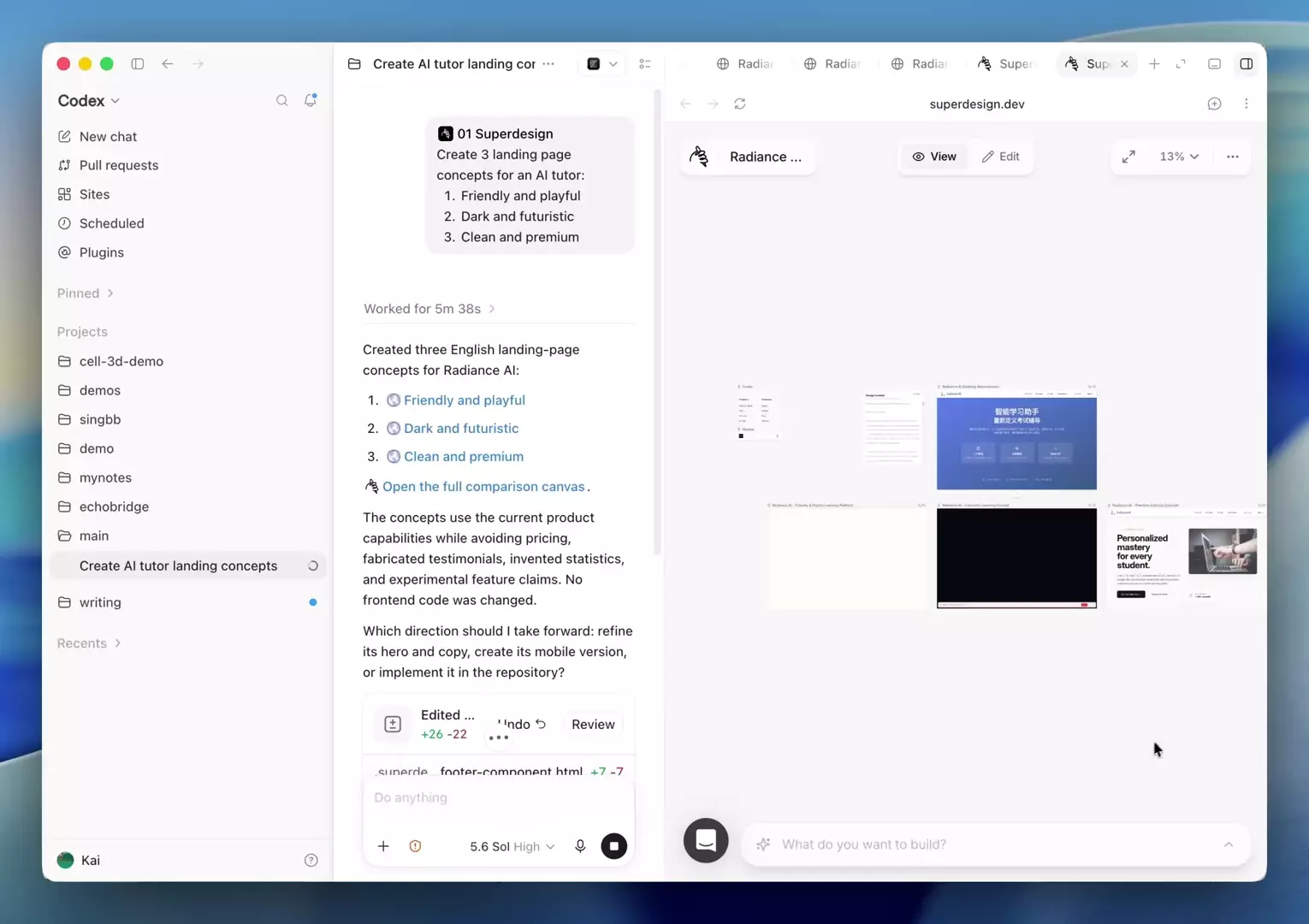Один из полезных плагинов ChatGPT — Superdesign