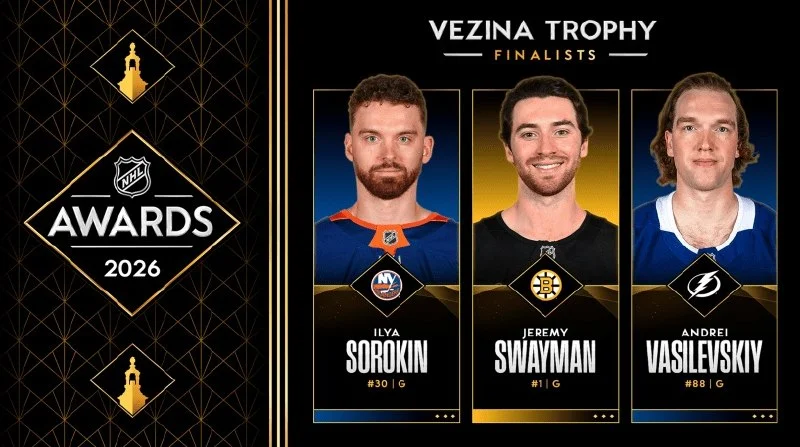 🏒 Национальная хоккейная лига объявила номинантов на "Везина Трофи" – приз лучшему 👷‍♂️ вратарю