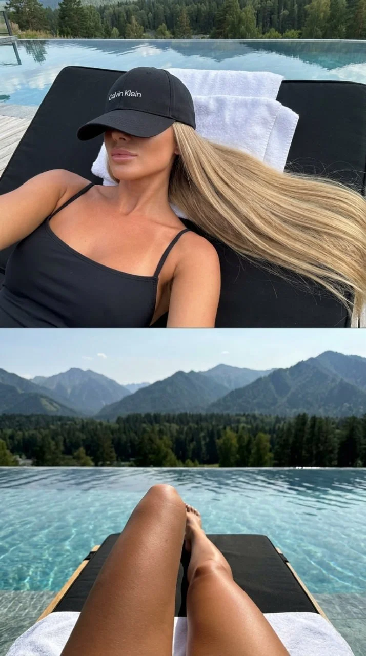 🏔 Коллаж с горами и бассейном