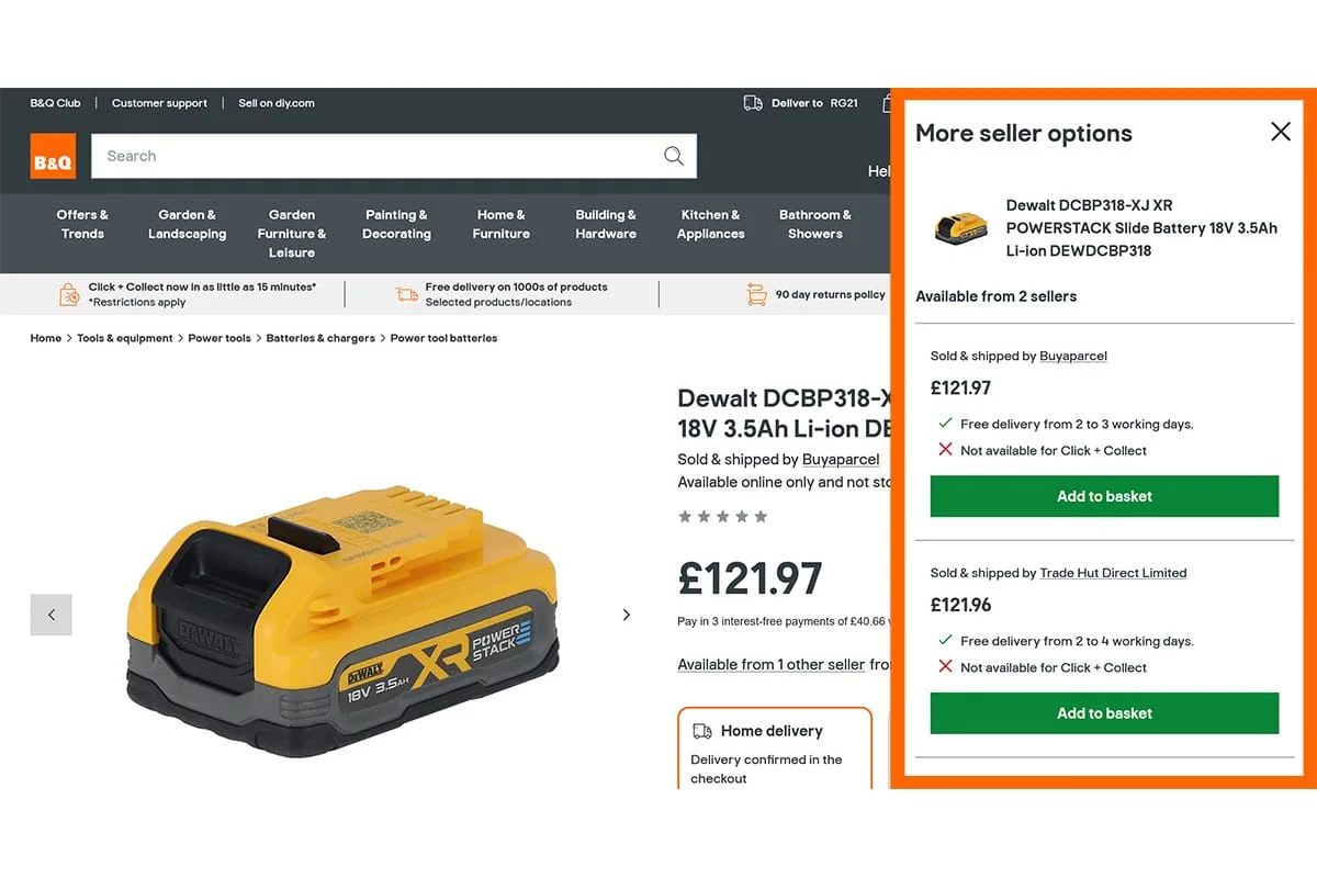 🧰 B&Q Marketplace запустил Buy Box для товаров от 3P‑продавцов