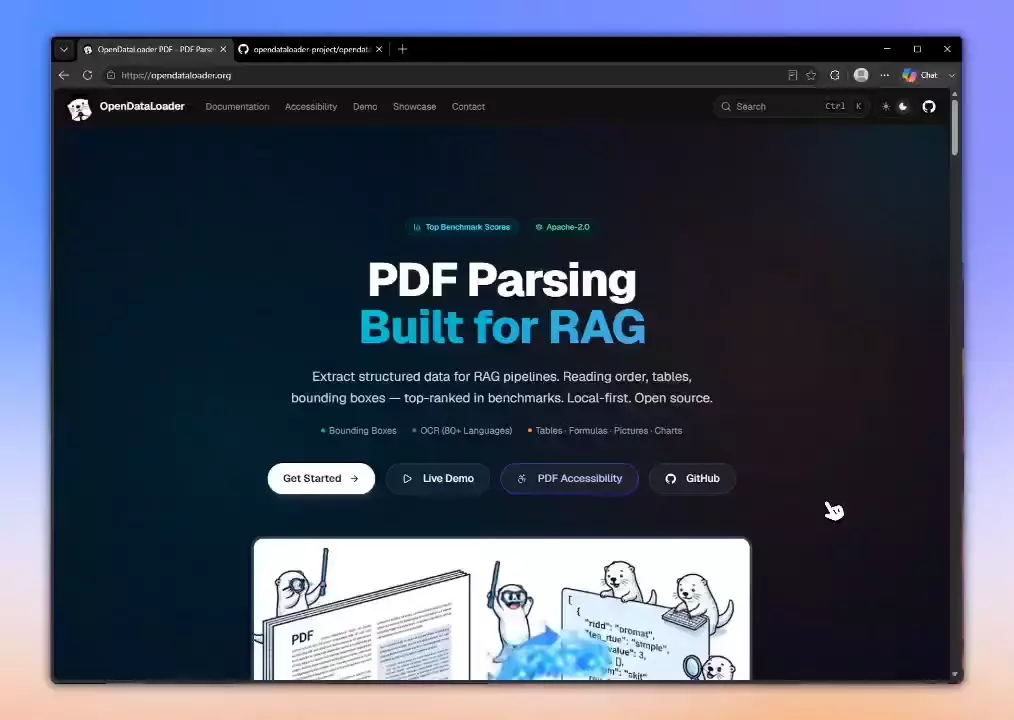 Бесплатный PDF-парсер с открытым исходным кодом, который преобразует PDF-документы в Markdown, JSON