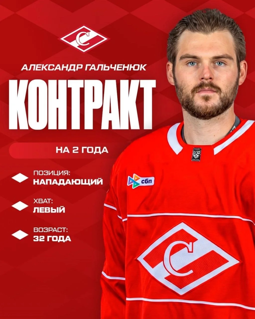 Алекс Гальченюк заключил контракт со 🔴 Спартаком