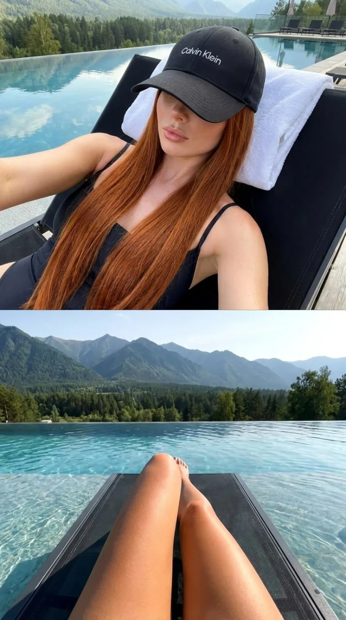 🏔 Коллаж с горами и бассейном