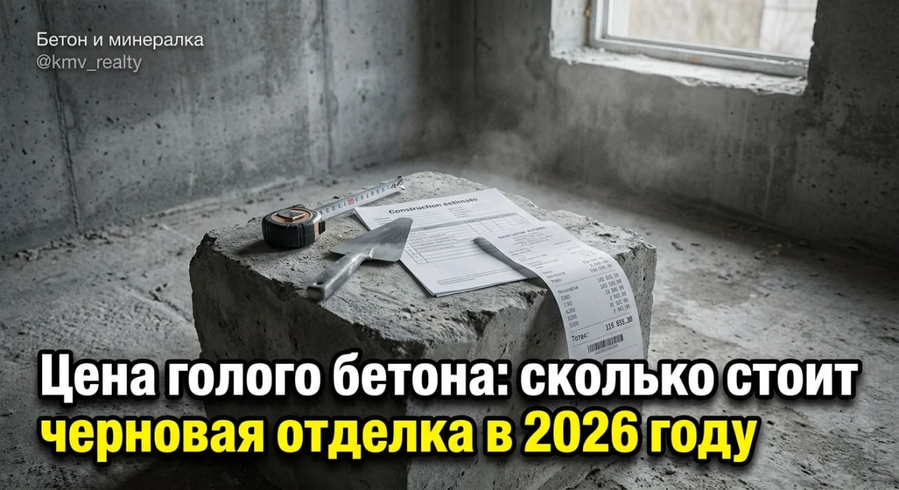 Цена голого бетона: сколько стоит черновая отделка в 2026 году