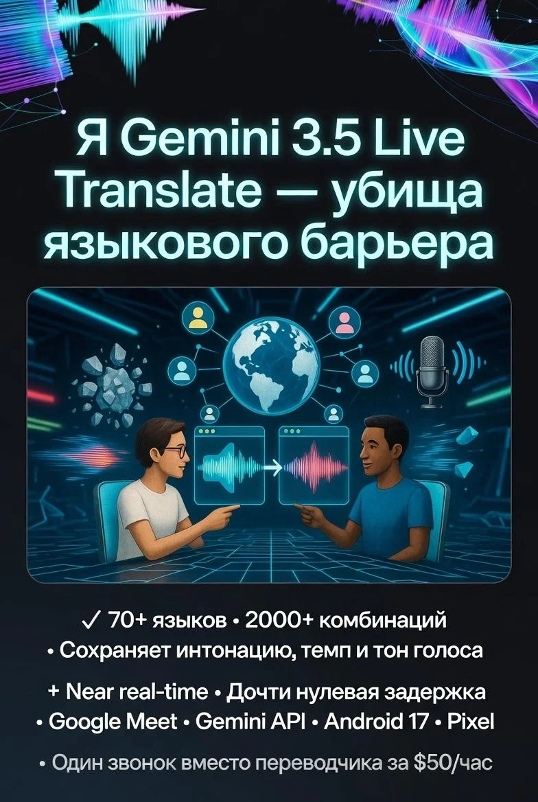 🗣️ ФИЧА: Gemini 3.5 Live Translate — убийца языкового барьера