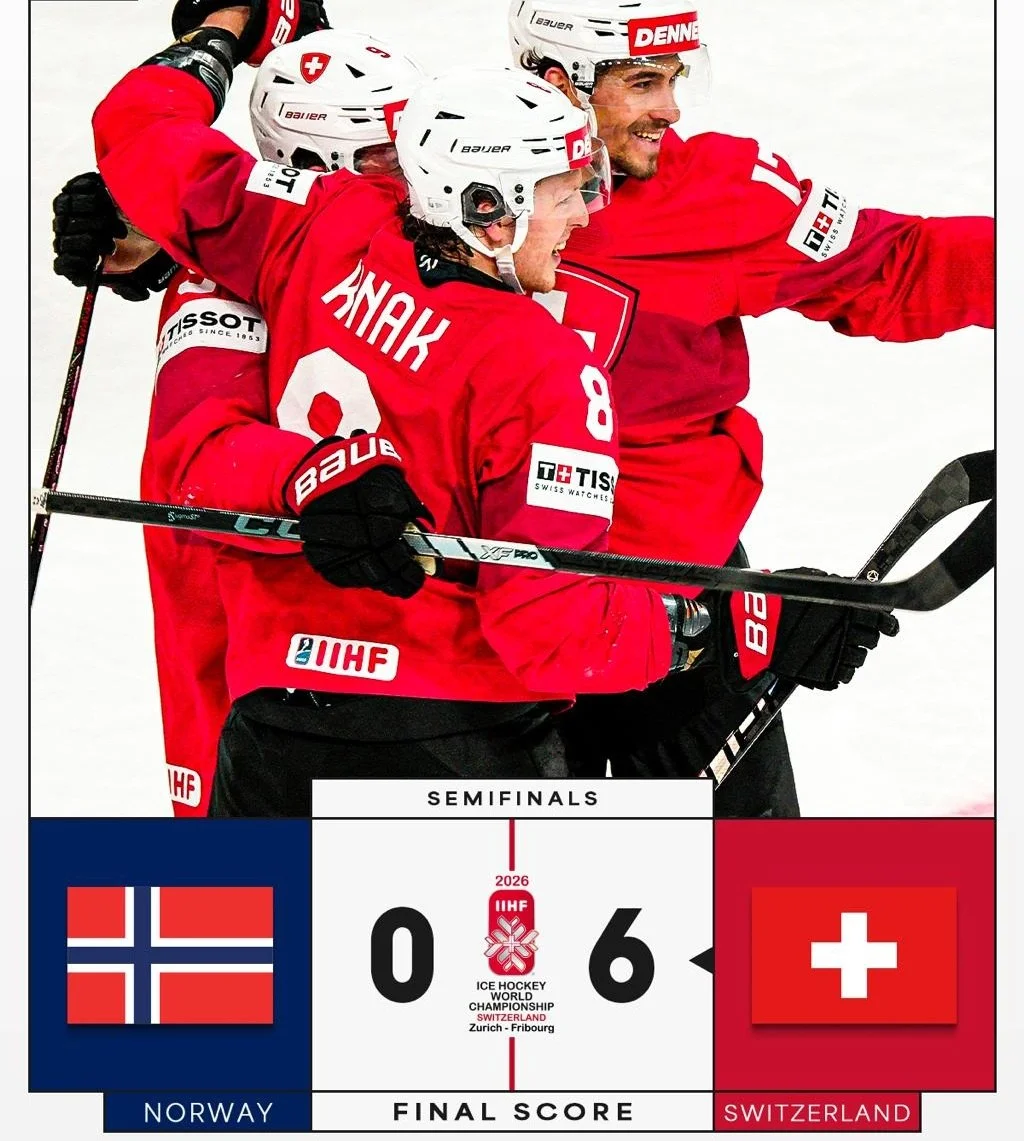 🇨🇭 Швейцария разгромила 🇳🇴 Норвегию и вышла в финал домашнего ЧМ 🏒