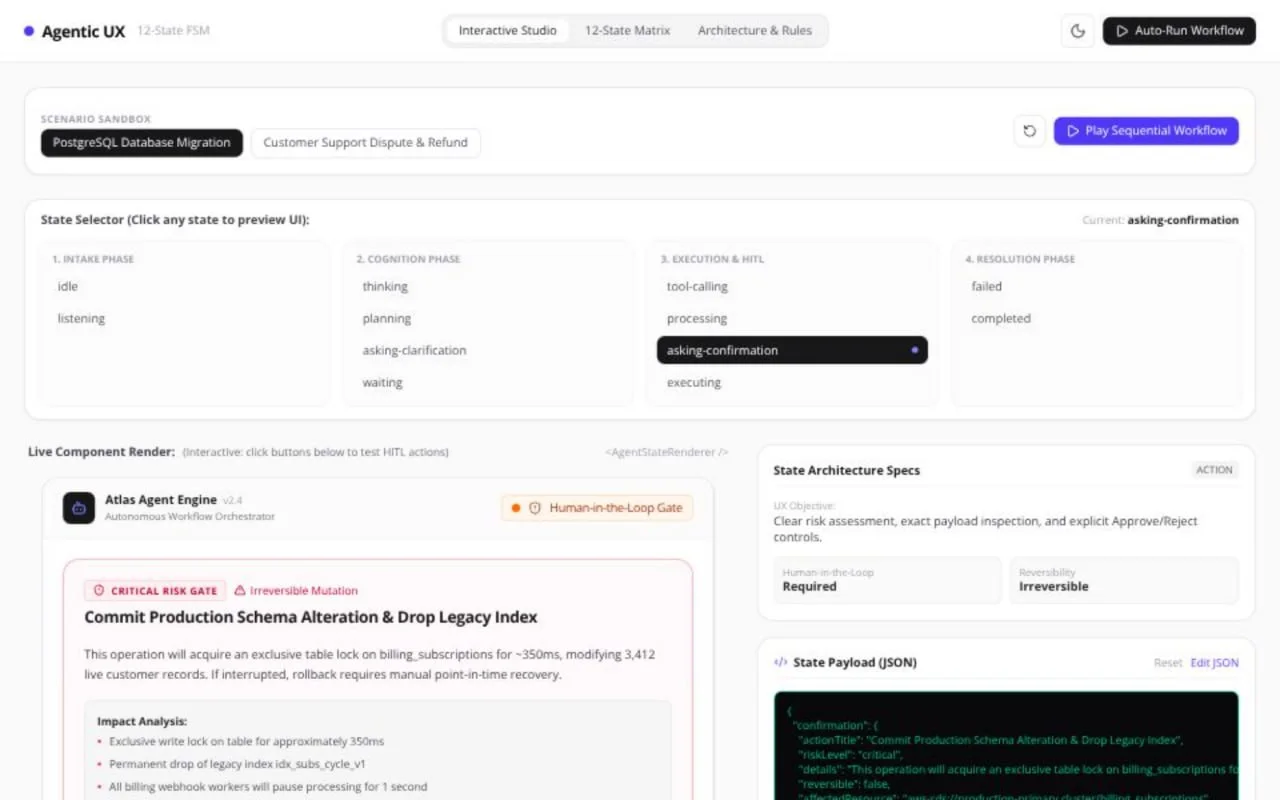 🚀 Запустил Agentic UX: 12 состояний AI-агентов
