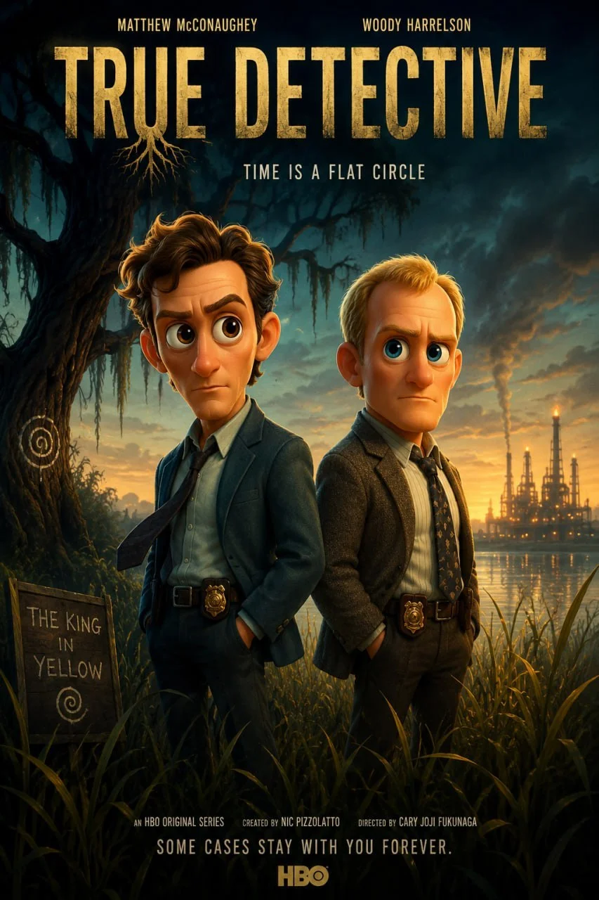 Промпт для генерации: кинопостеры в стиле Pixar