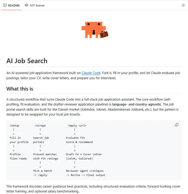 Датчанин устал от поиска работы и выпустил автоматизацию для Claude Code — AI Job Search