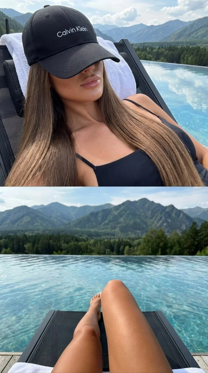 🏔 Коллаж с горами и бассейном
