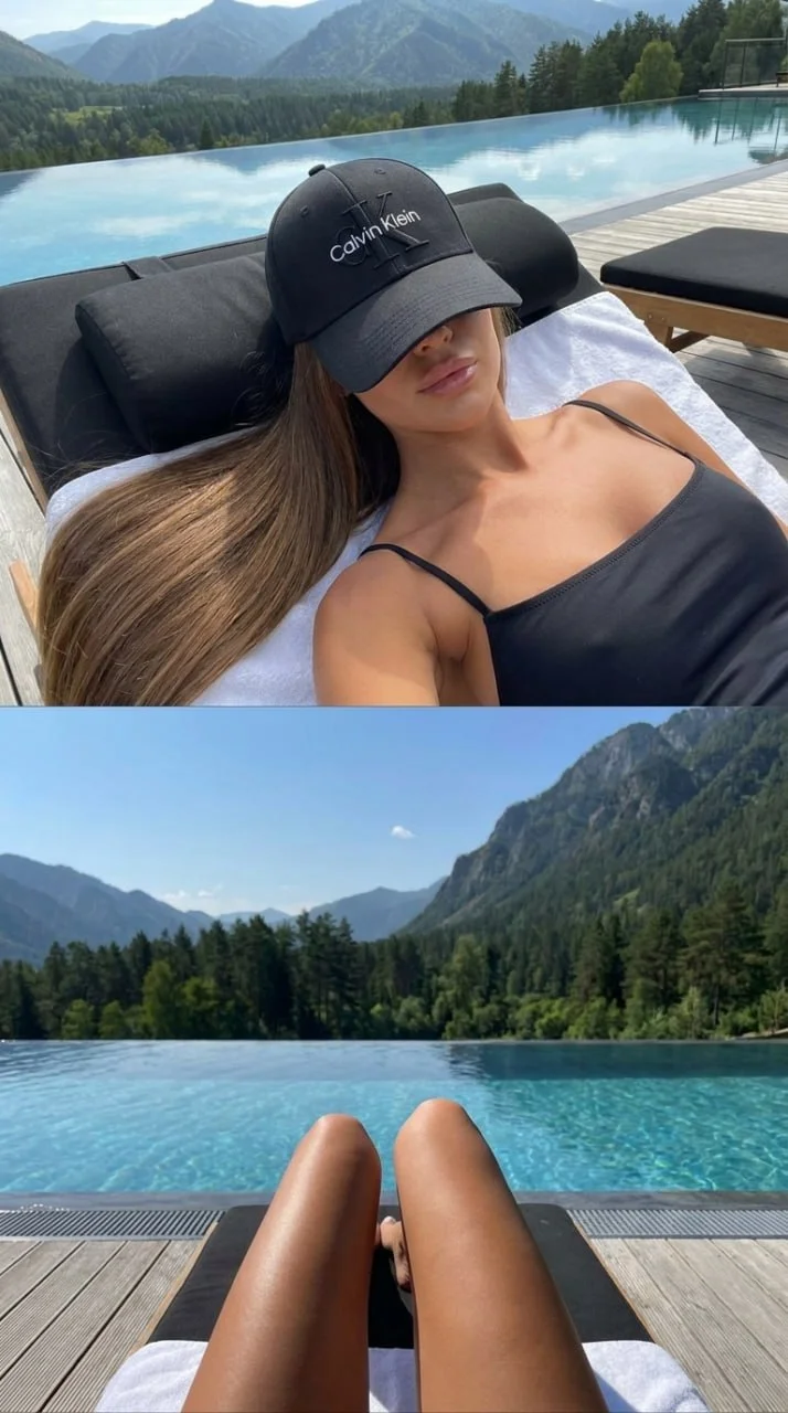 🏔 Коллаж с горами и бассейном