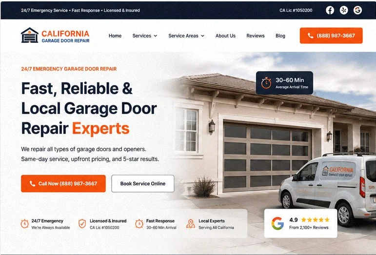 🚪 Garage Door Repair — UX/UI redesign кейс
