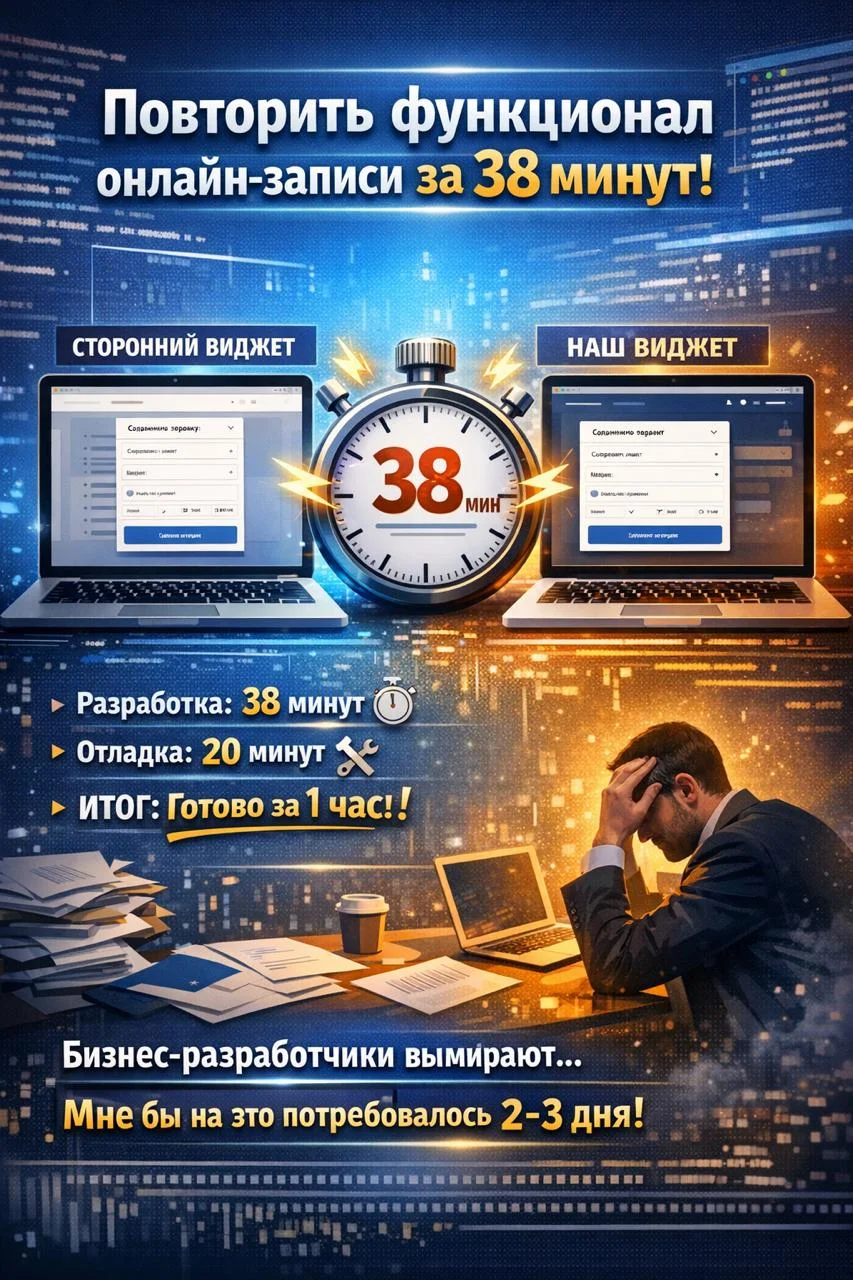 Повторить функционал онлайн-записи за 38 минут!