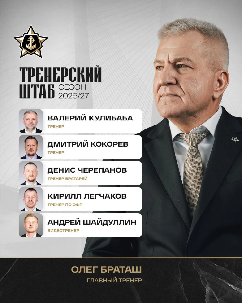 ⚓️ Адмирал из Владивостока представил тренерский штаб на предстоящий сезон 🏒