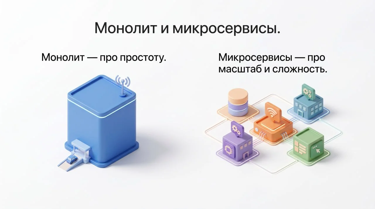Монолит и микросервисы это два подхода к архитектуре приложений
