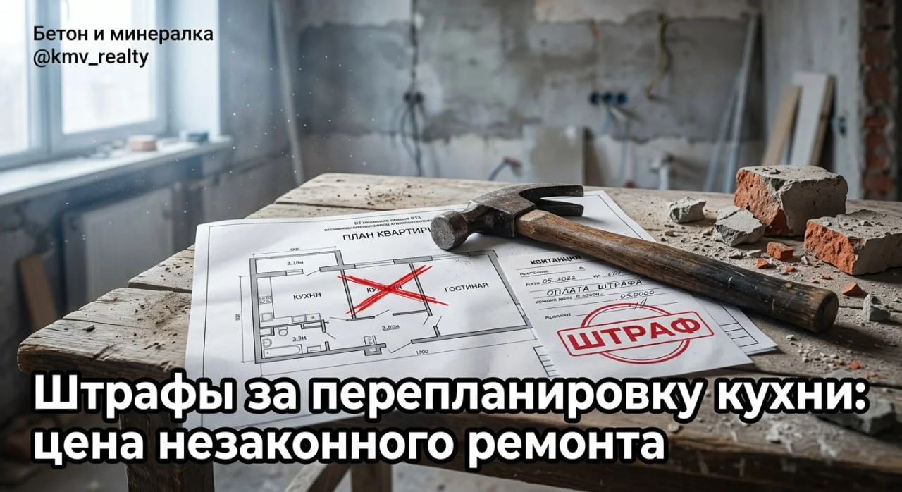Штрафы за перепланировку кухни: цена незаконного ремонта