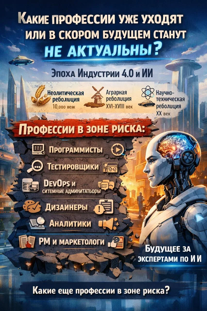 Какие професси уже уходят или в скором будущем станут не актуальны?