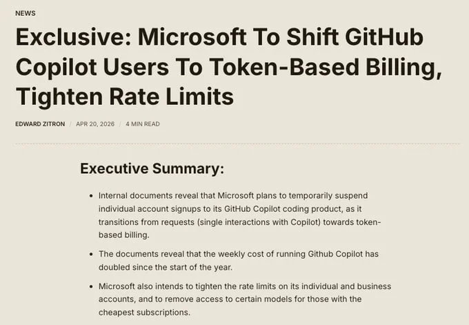 Microsoft ужесточает лимиты запросов в GitHub Copilot, убирает Opus из подписок за 10 долларов в